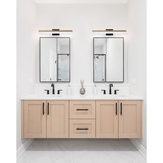 Applique LED Palmital noir mat/bois