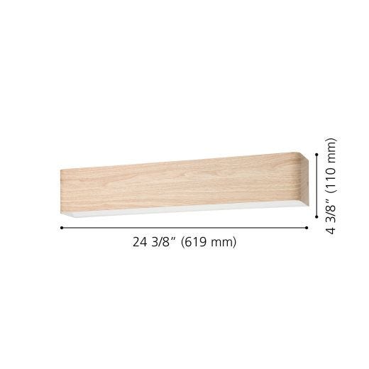 Dublin Led Vanity Light With Wood Effect Finish