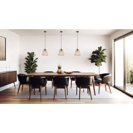 Ayesgarth Pendant Light 1L Black Finish With Wood Shade