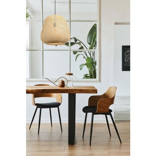 Dembleby Pendant Light 1L - Black/Wood