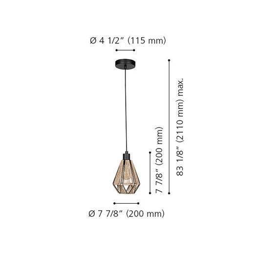 Adwickle Pendant Light 1L - Black/Jute