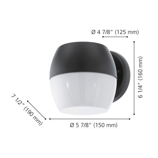 Applique murale LED Oncala, noire avec verre blanc