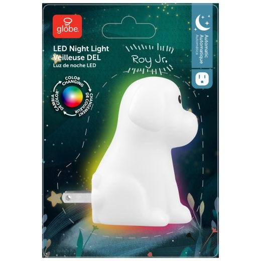 Veilleuse LED automatique, chien, couleur RGB