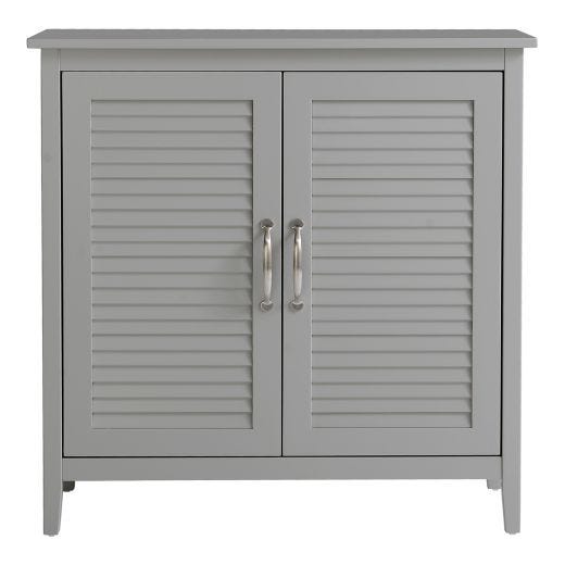 Cabinet With Louvered Doors Grey