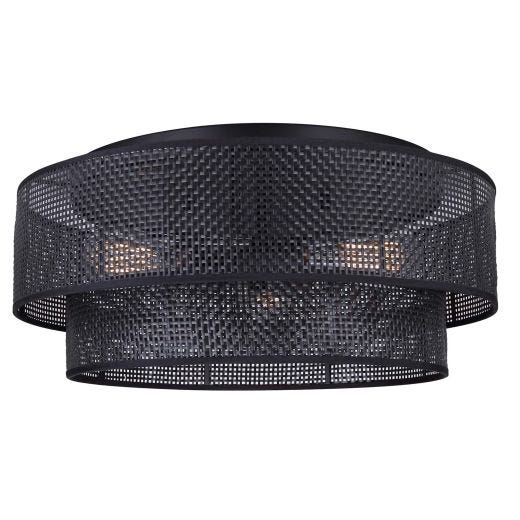 BELLAMY Matte Black Rattan Flushmount Light