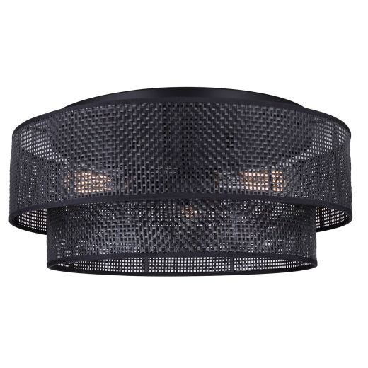 BELLAMY Matte Black Rattan Flushmount Light