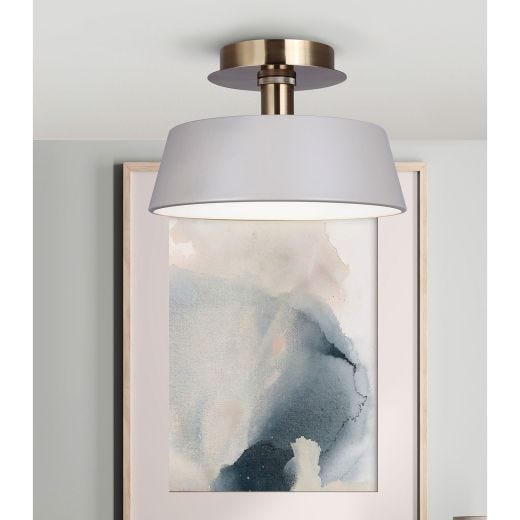 JESSA Matte Grey/Gold Semi Flushmount Light