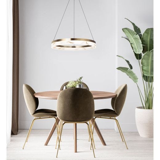 ELYNN Marble Glass/Gold Chandelier
