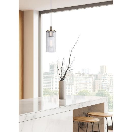 KINSLEA Flat Opal/Gold Pendant Light