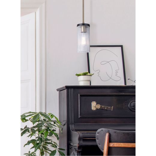 JENNER Matte Black and Gold Pendant Light