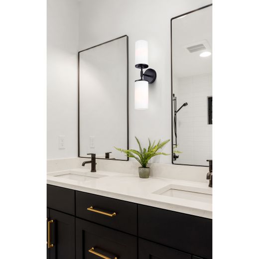 KINSLEA Flat Opal/Matte Black Vanity Light