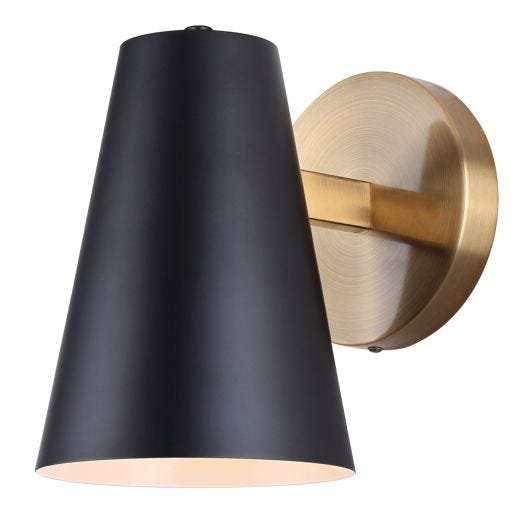 HARKEN Matte Black and Gold Wall Light
