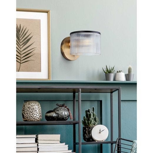 Jenner Gold with Matte Black Wall Light
