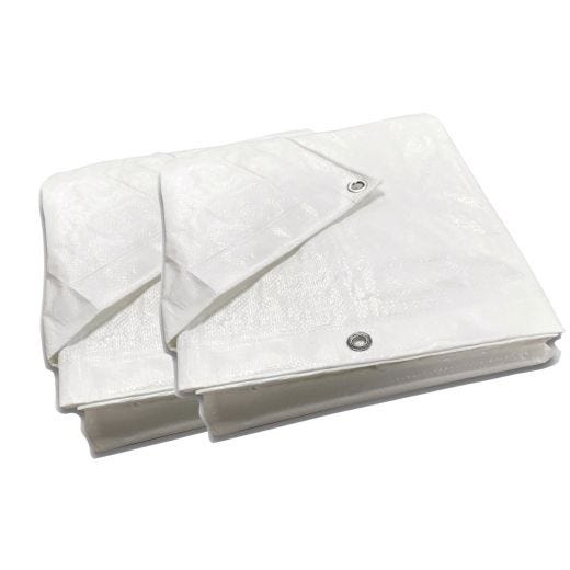 Bâche légère blanche 12’ x 14’ pack double