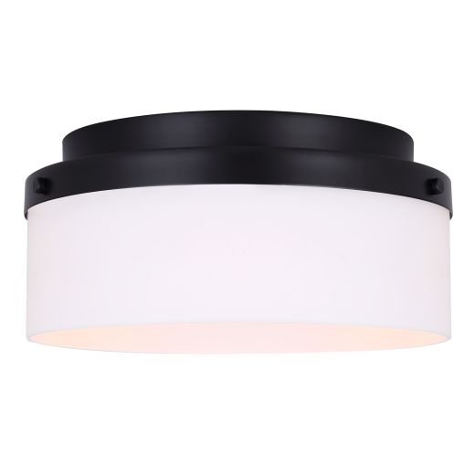 MALLOY Matte Black/Flat Opal Flushmount Light