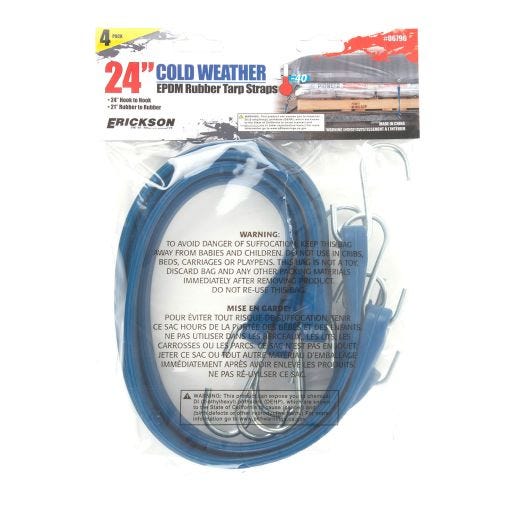 Sangles de bâche EPDM 24" pour temps froid