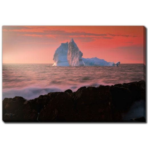 Sunset Ocean Rocks Water Blur 38x60