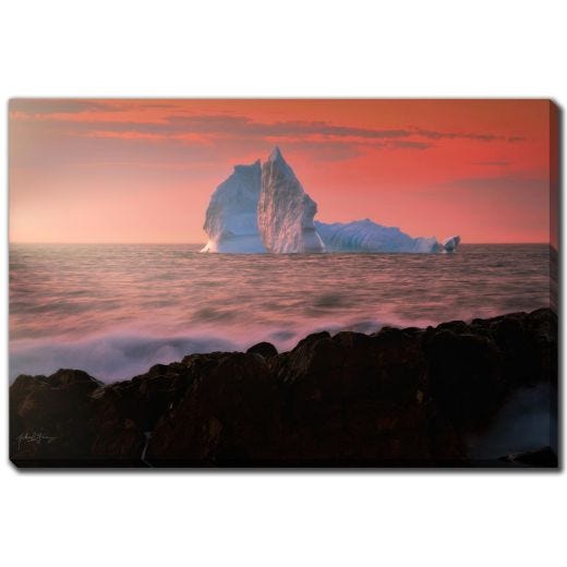 Sunset Ocean Rocks Water Blur 30x45