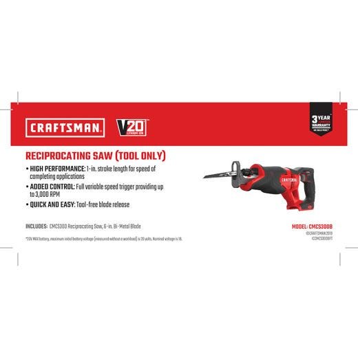 Scie alternative 20V Max (outil seulement)