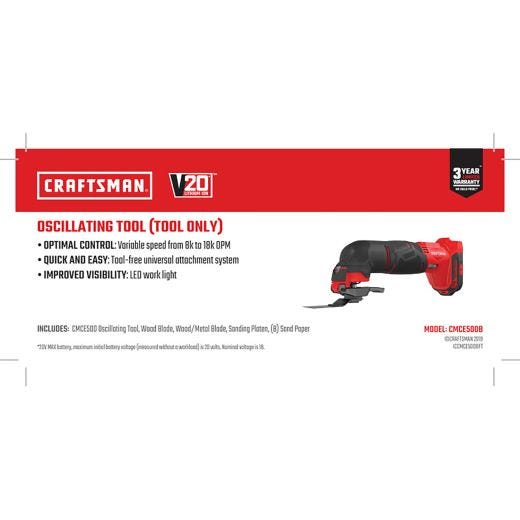 Outil Oscillant 20V Max (Outil Seul)