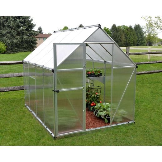 Serre cadre argenté Mythos - 6’ x 8’