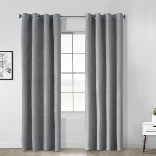 Navar Faux Suede Blackout Grommet Curtain Panel 52x84