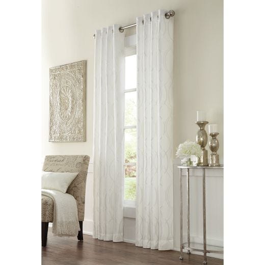 Infinity Lined Room Darkening Curtain Panel 52 x 84 White