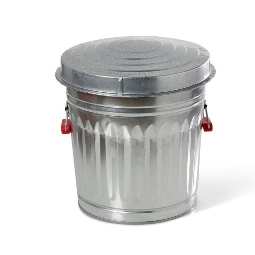 37L Galvanized Steel Trash Can With Lid