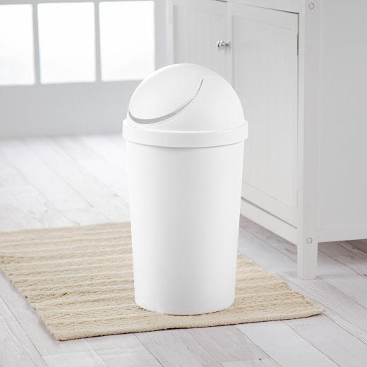 9.5 L Vanity Wastebasket White