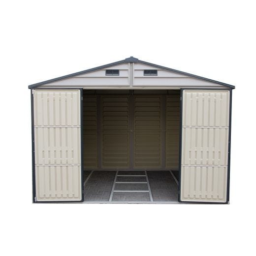 Duramax Woodside Plus Grey Vinyl Shed- 10.5' x 8'