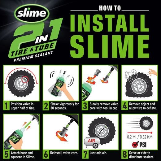 Scellant Premium Slime 2-en-1 Pneus & Tubes 473ml