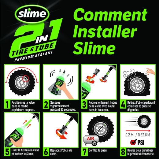 Scellant Premium Slime 2-en-1 Pneus & Tubes 473ml