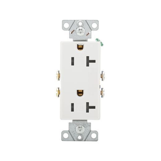 20 Amp White Decorator Tamper Resistant Outlet