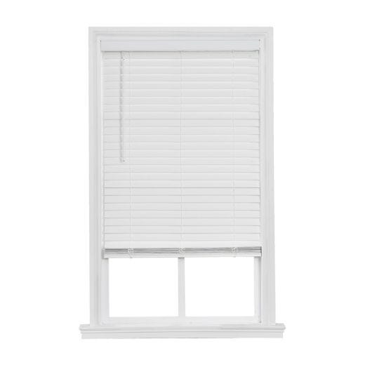 72" x 64" Faux Wood 2" White