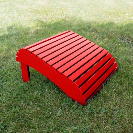 Recycled HDPE Adirondack Footstool - Red