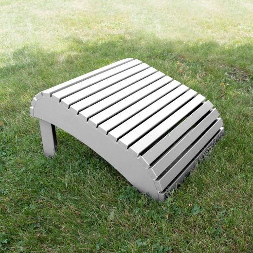 Recycled HDPE Adirondack Footstool -White
