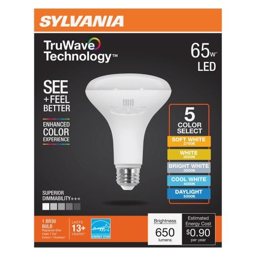 TruWave 65W BR30 Selectable Color Dimmable LED Bulb