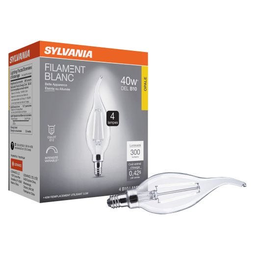B10 Clear Dimmable White Filament LED Bulb Soft White