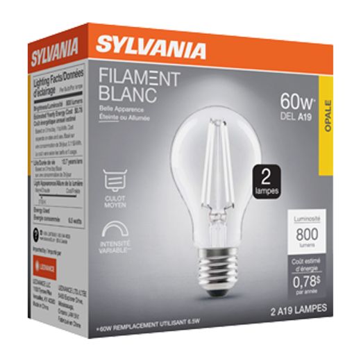 A19 Clear Dimmable White Filament LED Bulb Soft White
