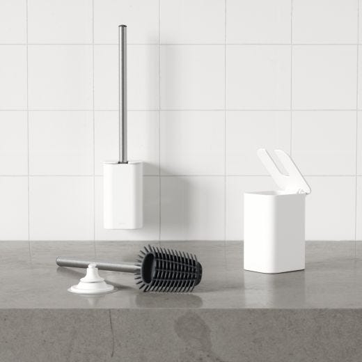 Brosse de toilette adhésive Flex blanche