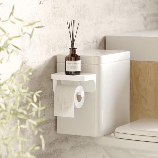 Étagère adhésive Flex pour papier toilette - Blanc