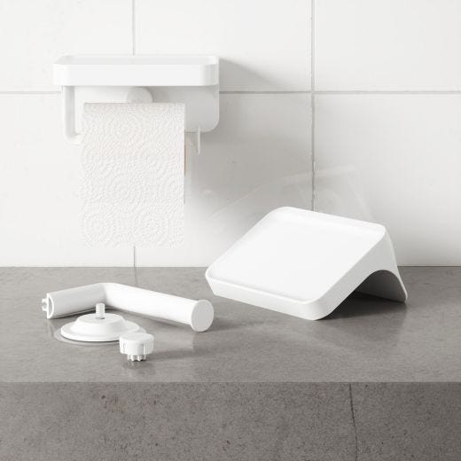 Étagère adhésive Flex pour papier toilette - Blanc