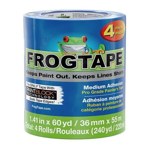 Ruban de peintre FrogTape 1.41" x 60yd - 4/paquet