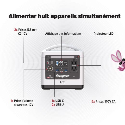 Station d’alimentation portable Energizer Arc 3 300W