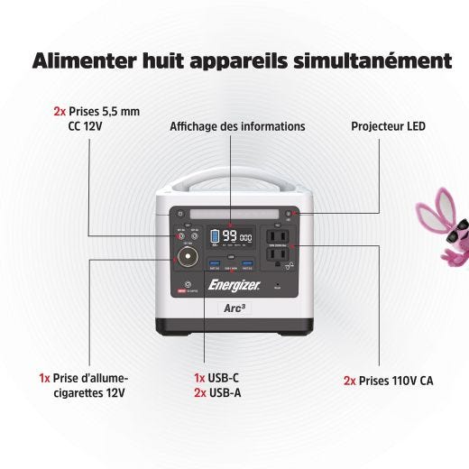 Station d’alimentation portable Energizer Arc 3 300W