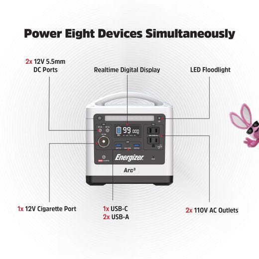 Station d’alimentation portable Energizer Arc 3 300W