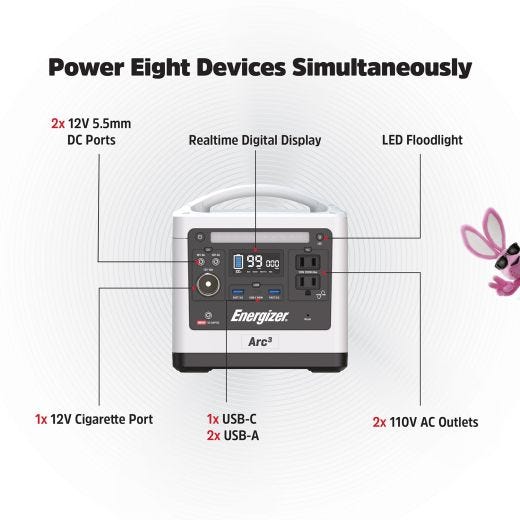 Station d’alimentation portable Energizer Arc 3 300W
