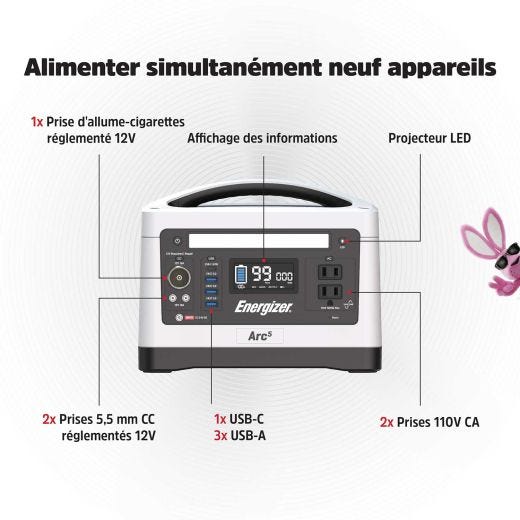 Station Énergie Portable Arc5 500W