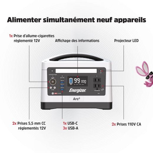 Station Énergie Portable Arc5 500W