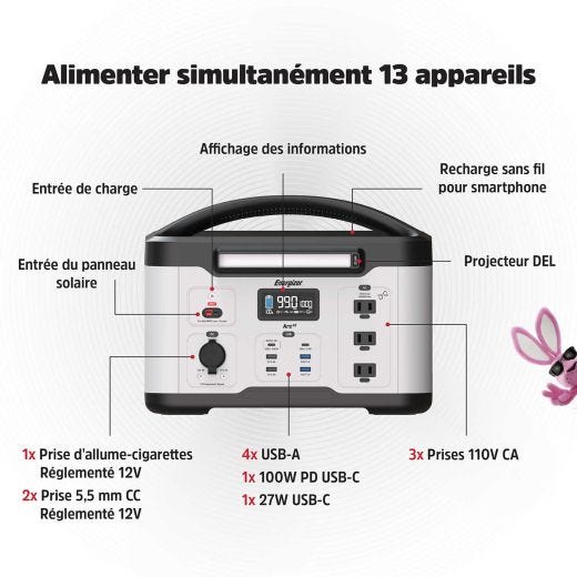 Station d’alimentation portable Energizer Arc12 1000W
